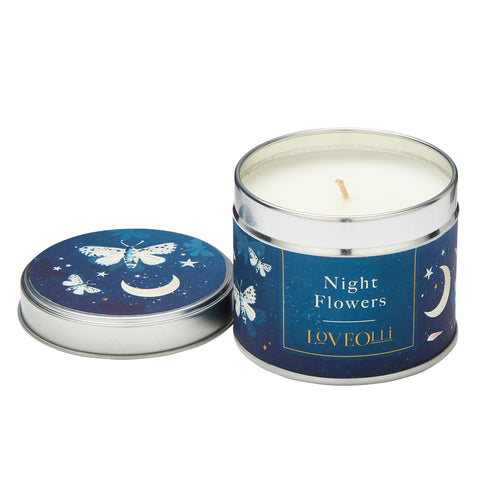 Night Flowers tin candle
