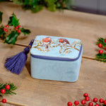 Festive Robins jewellery box