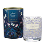 Night Flowers glass candle